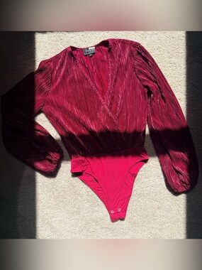 Bardot Burgundy Long-Sleeve One-Piece Bodysuit